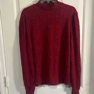 Micros Women's Red Turtleneck Sweater